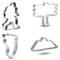 CookieCutter.com Big Foot 4 Piece Cookie Cutters Set, Wooden Sign, Mountains, Foot Print, Tin Plate Steel, USA